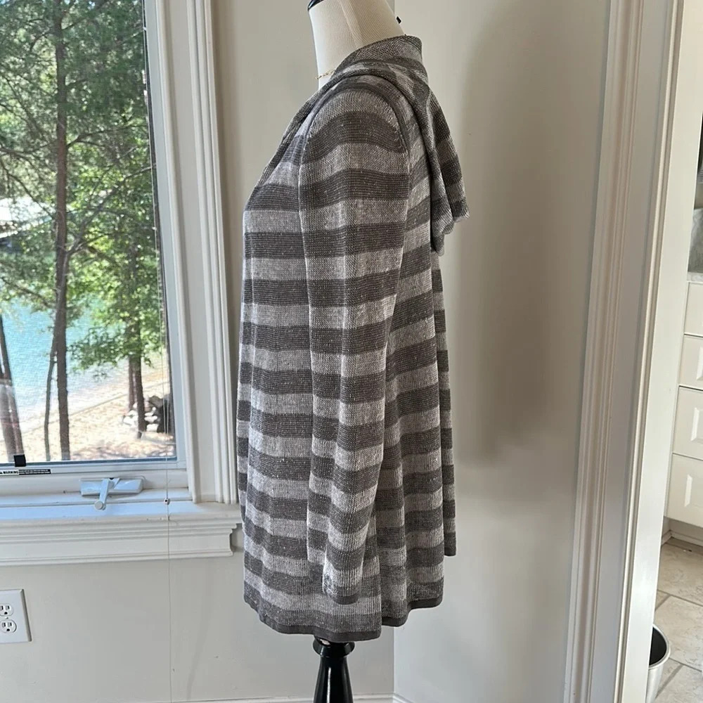 Eileen Fisher Organic Linen Open Hoody, Size XS, Like New - Picture 4 of 8